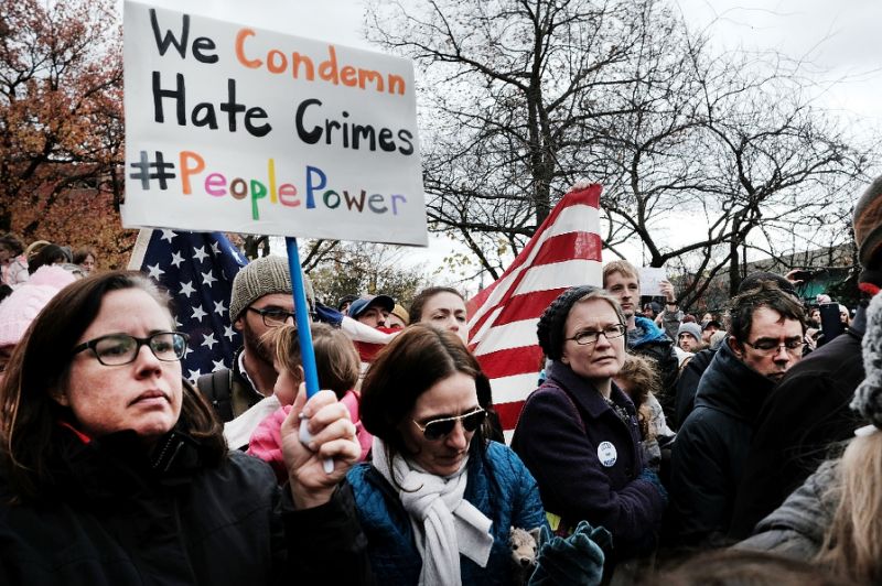 hundredsprotestasswastikasandgotrumpappearinnewyorkpark
